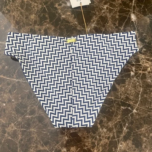 Beach Bunny Navy and White Chevron Bikini Bottom - Picture 4 of 6